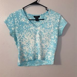 Blue, cropped, tie tied express shirt!